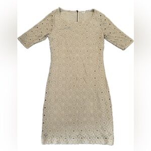 Banana Republic Taupe Eyelet Lace Dress